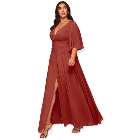 AZAZIE TEMEKA Dress Size 16 Terracotta - Picture 3 of 7